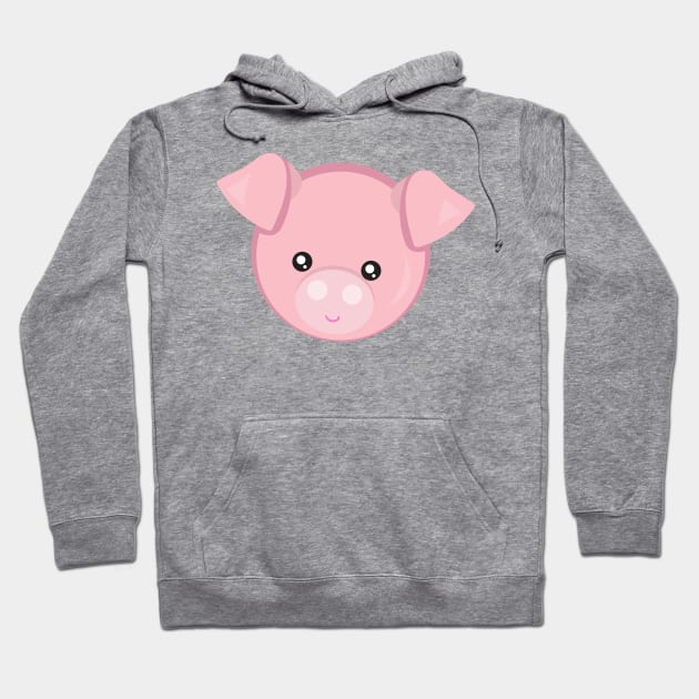 Cute Pig, Little Pig, Piggy, Pink Pig Hoodie by Jelena Dunčević